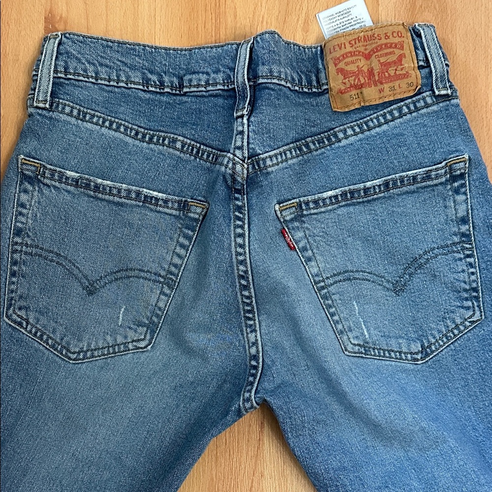 Levi's Men's  511 Distressed Blue Jeans